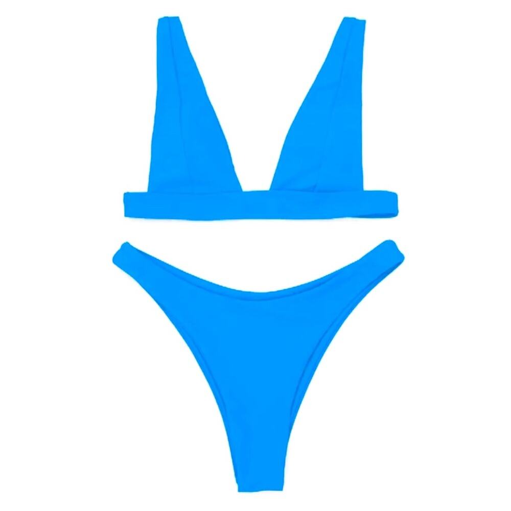 LIGHT BLUE HIGH CUT SOLID BIKINI, FITS GREAT, SUPER SEXY, BNWOT